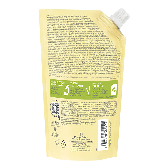 A-DERMA EXOMEGA CONTROL Duschöl Nachfüllpackung, 500 ml Gel douche