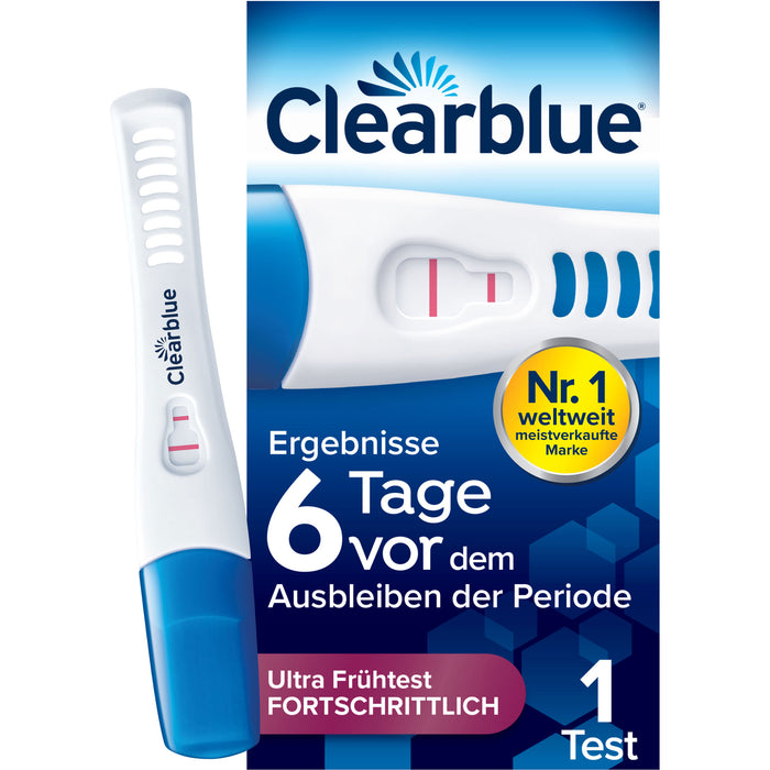 Clearblue Schwangerschaftstest Ultra Frühtest Fortschrittlich Frühe Erkennung durch Messung von 2 verschiedenen Hormonen, 1 St. Test