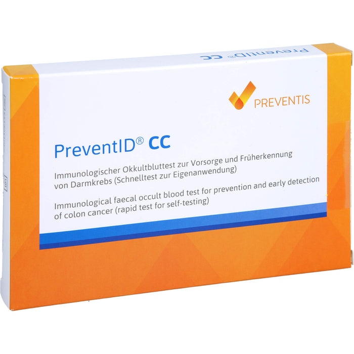PreventID CC immunologischer Okkultbluttest zur Vorsorge und Früherkennung von Darmkrebs, 1 pc Test
