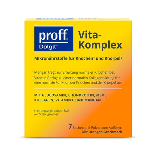 Proff Dolgit Vita-Komplex Pulver für Knochen und Knorpel mit Orangen-Geschmack, 7 St. Beutel