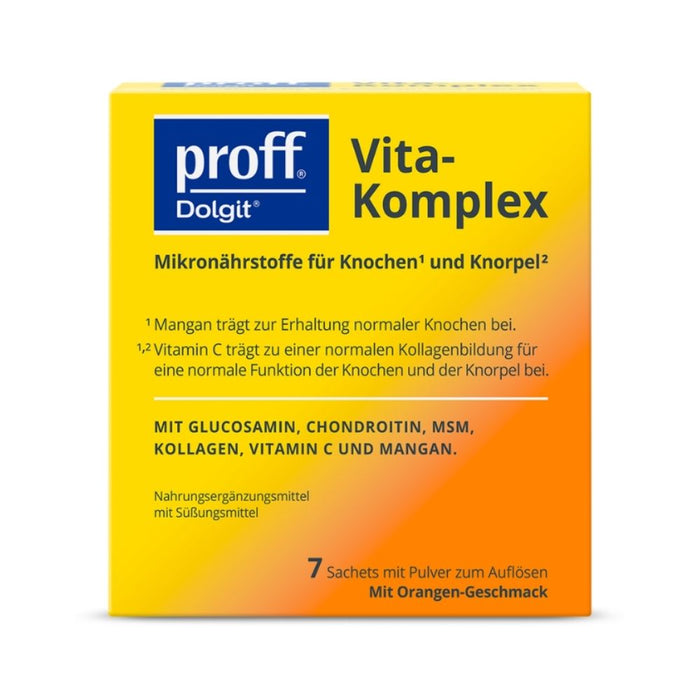Proff Dolgit Vita-Komplex Pulver für Knochen und Knorpel mit Orangen-Geschmack, 7 St. Beutel