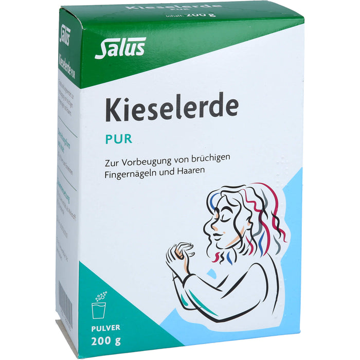 Salus Kieselerde pur Pulver zur Vorbeugung von brüchigen Fingernägeln und Haaren, 200 g Powder