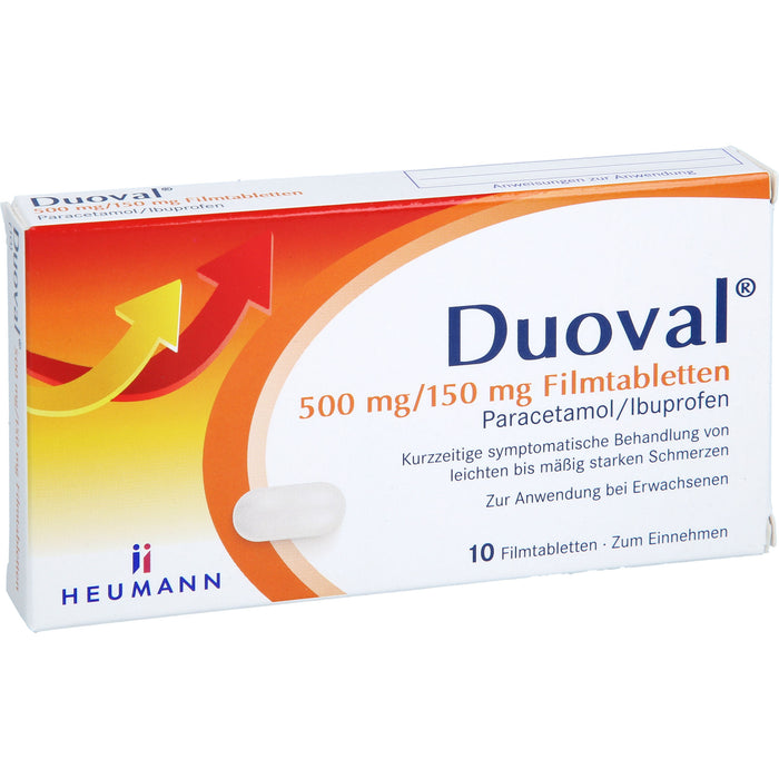 Duoval 500 mg Paracetamol / 150 mg Ibuprofen Filmtabletten, 10 pcs. Tablets