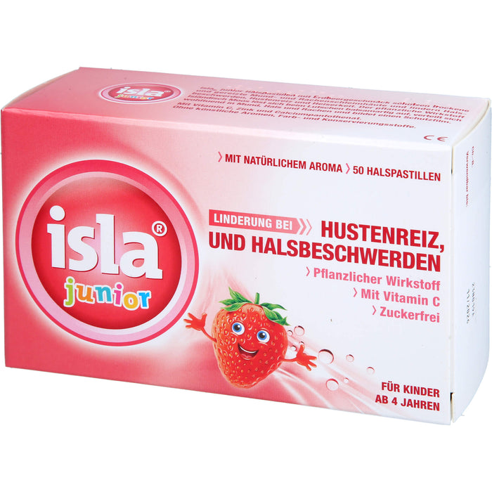 Isla Junior Pastillen bei Hustenreiz und Halsschmerzen, 50 pc Pastilles