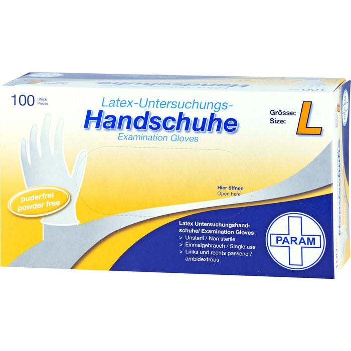Einmal Handschuhe Latex puderfrei L, 100 pcs. Gloves
