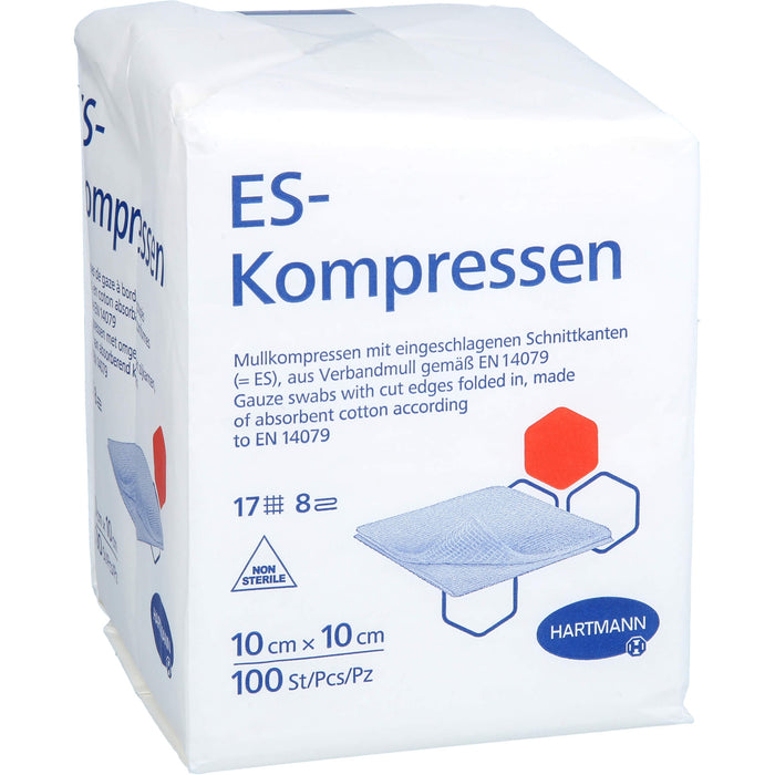 ES-Kompressen 10 x 10 cm unsteril  Mullkompressen, 100 pc Compresses