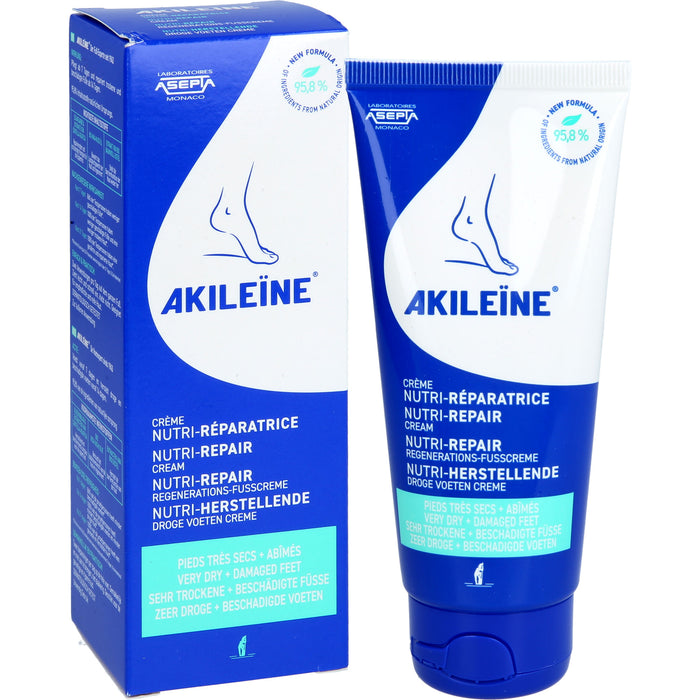 AKILEINE Nutri-Repair Regenerations-Fußcreme für sehr trockene Haut, 100 ml Creme
