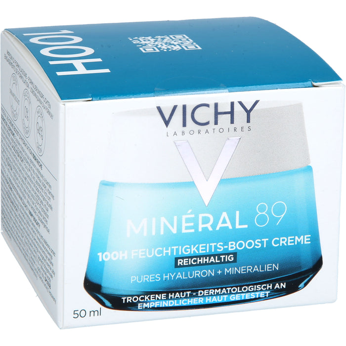 VICHY  Minéral 89 100H Feuchtigkeits-Boost-Creme reichhaltig, 50 ml Creme