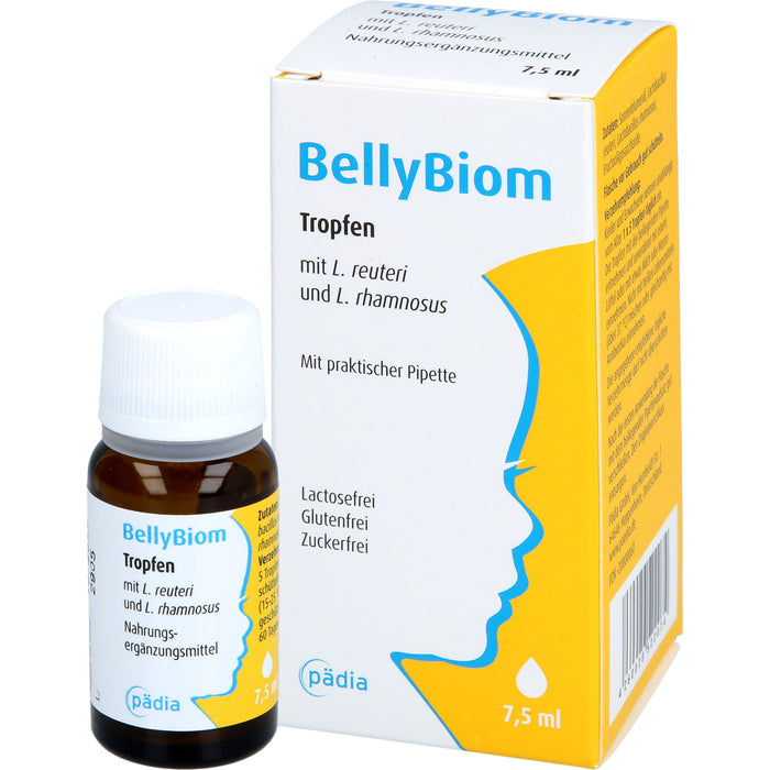 BellyBiom Tropfen unterstützen die kindliche Darmflora mit bewährten Milchsäurebakterien von Geburt an, 7.5 ml Tropfen