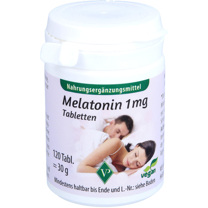 Velag Pharma Melatonin 1 mg Tabletten zur Verkürzung der Einschlafzeit, 120 pcs. Tablets