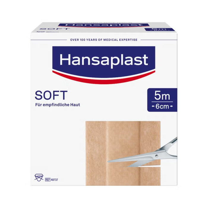 Hansaplast Soft Pflaster 5 m x 6 cm besonders hautfreundlich, 1 St. Pflaster