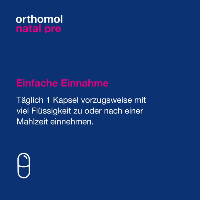 Orthomol Natal pre für Frauen mit Kinderwunsch - mit Vitamin B12, Folsäure und Zink - Unterstützung der Fruchtbarkeit, 30 St. Tagesportionen
