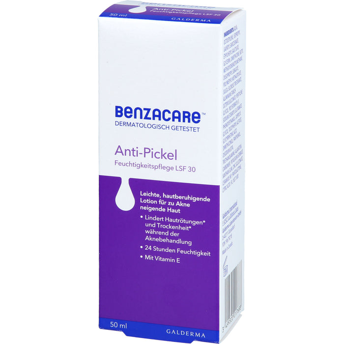 BENZACARE Anti-Pickel Feuchtigkeitspflege LSF 30, 50 ml Creme