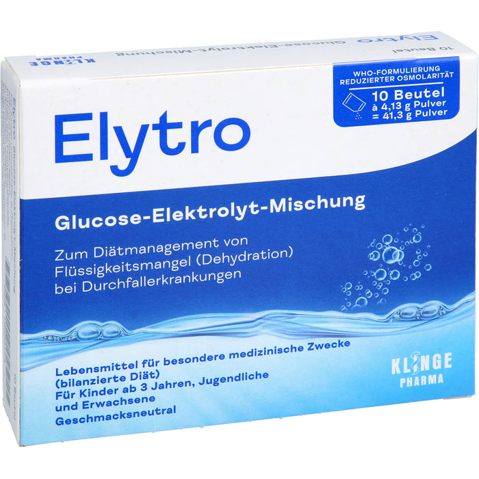 Elytro Glucose-Elektrolyt-Mischung bei Durchfallerkrankungen geschmacksneutral, 10 St. Beutel