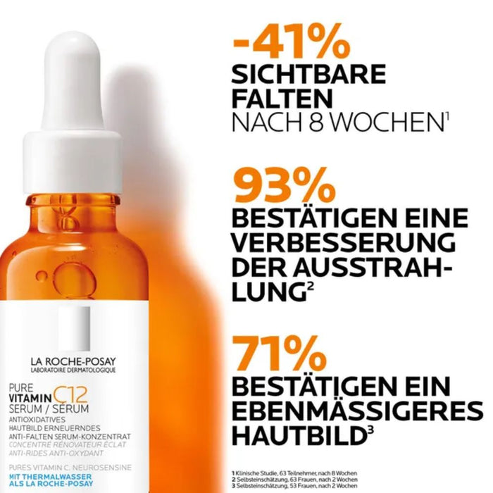 La Roche-Posay Pure Vitamin C12 Serum antioxidatives Hautbild erneuerndes  Anti-Falten Serum-Konzentrat, 30 ml Lösung