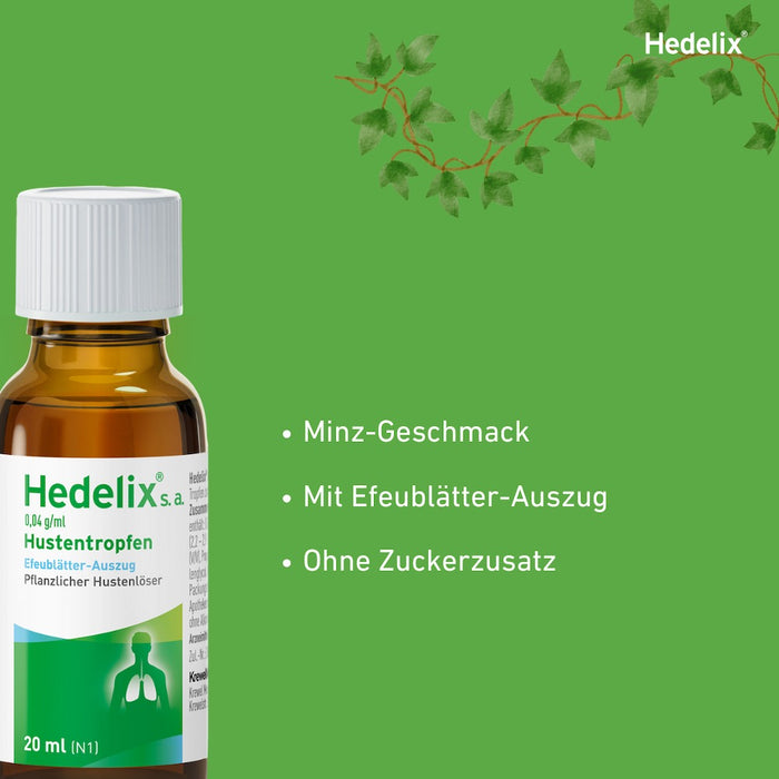 Hedelix s.a. Hustentropfen – konzentrierte Pflanzenpower für kraftvolle Hustenlinderung, 50 ml Solution
