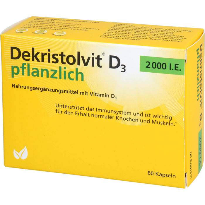 Dekristolvit D3 2000 I.E. Kapseln unterstützt das Immunsystem und den Erhalt normaler Knochen und Muskeln, 60 pcs. Capsules
