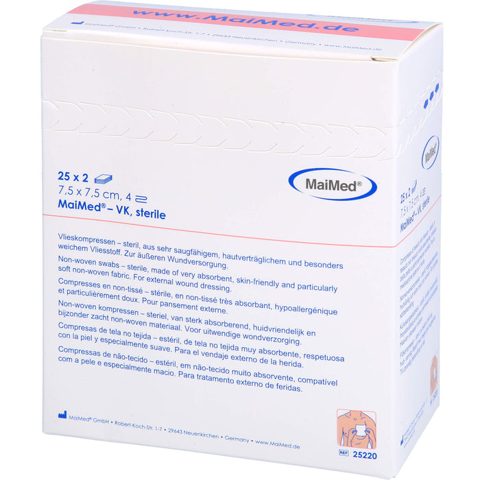 MaiMed Vlieskompressen - steril 7,5 x 7,5 cm, 50 pcs. Compresses