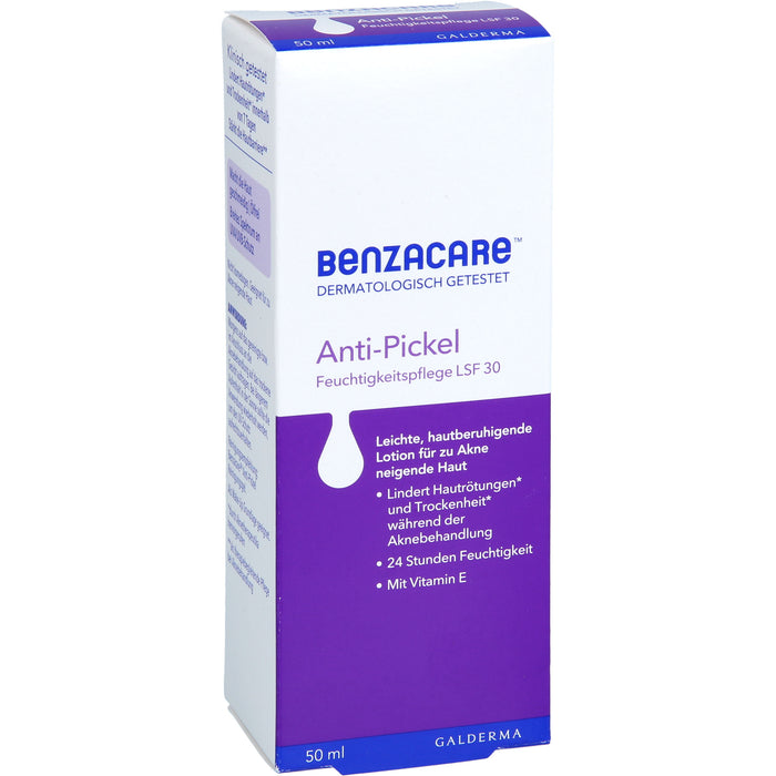 BENZACARE Anti-Pickel Feuchtigkeitspflege LSF 30, 50 ml Creme