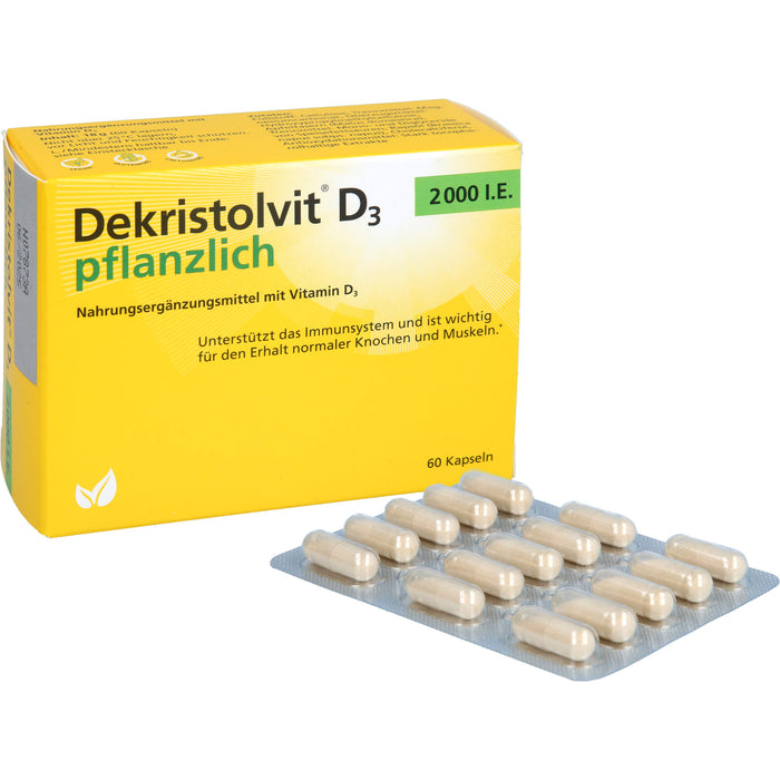 Dekristolvit D3 2000 I.E. Kapseln unterstützt das Immunsystem und den Erhalt normaler Knochen und Muskeln, 60 pcs. Capsules