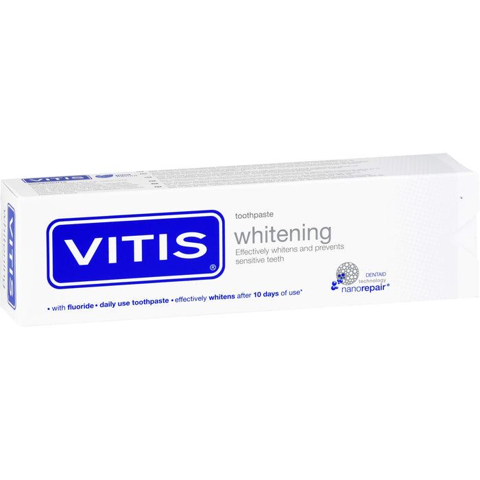 VITIS Whitening Zahnpasta hellt die Zähne effektiv auf und schützt den Zahnschmelz, 100 ml Toothpaste