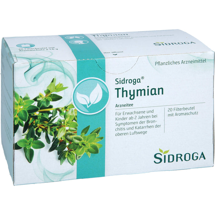 Sidroga Thymian Arzneitee bei Symptomen der Bronchitis, 20 pc Sac filtrant