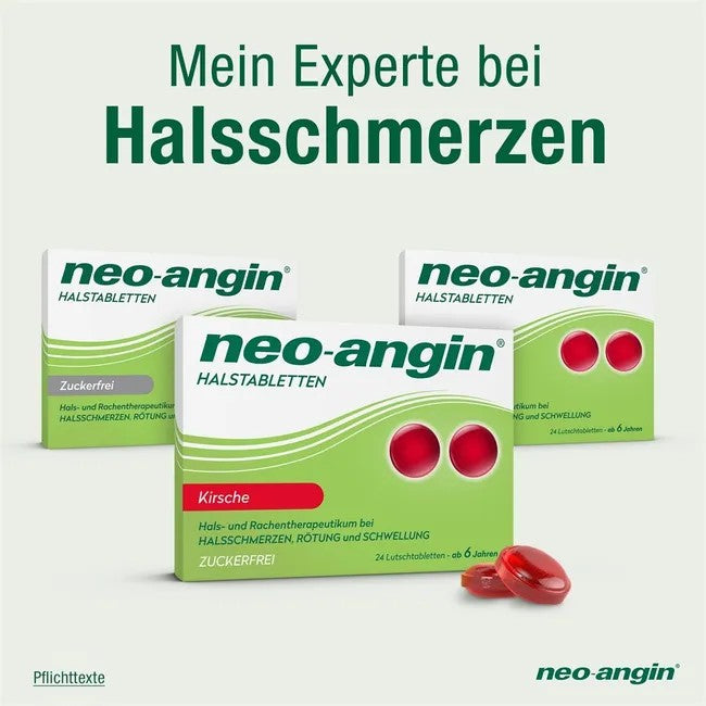 neo-angin Halstabletten Kirsche zuckerfrei, 24 pcs. Tablets