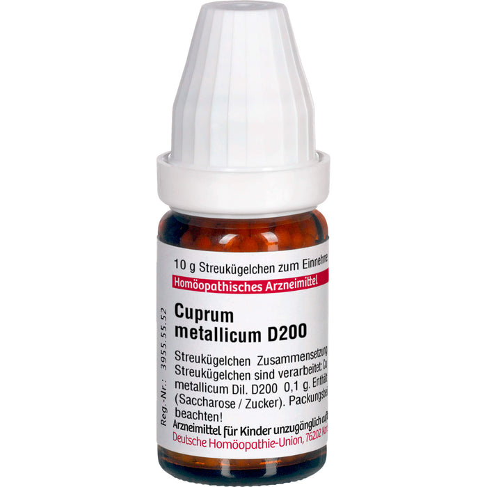 Cuprum metallicum D200 DHU Globuli, 10 g Globules