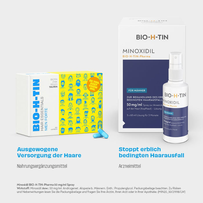 BIO-H-TIN Hair Essentials Men forte: Abgestimmte Nährstoffkombination für Männerhaare, 90 pc Capsules