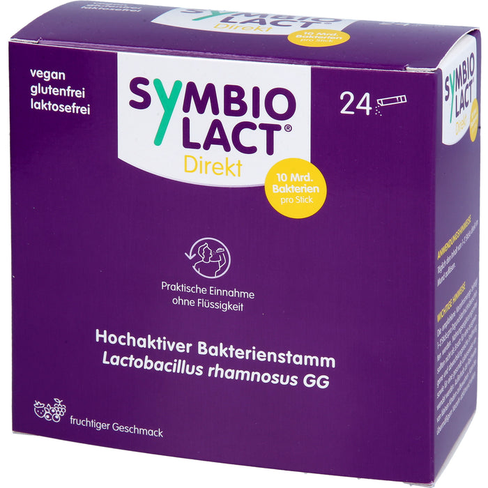 SymbioLact Direkt Sticks mit 10 Mrd. Lactobacillus rhamnosus GG mit fruchtigem Geschmack, 24 St. Sticks
