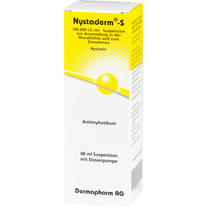 Nystaderm -S 100.000 I.E./ml Suspension zur Anwendung in der Mundhöhle und zum Einnehmen, 48 ml Solution