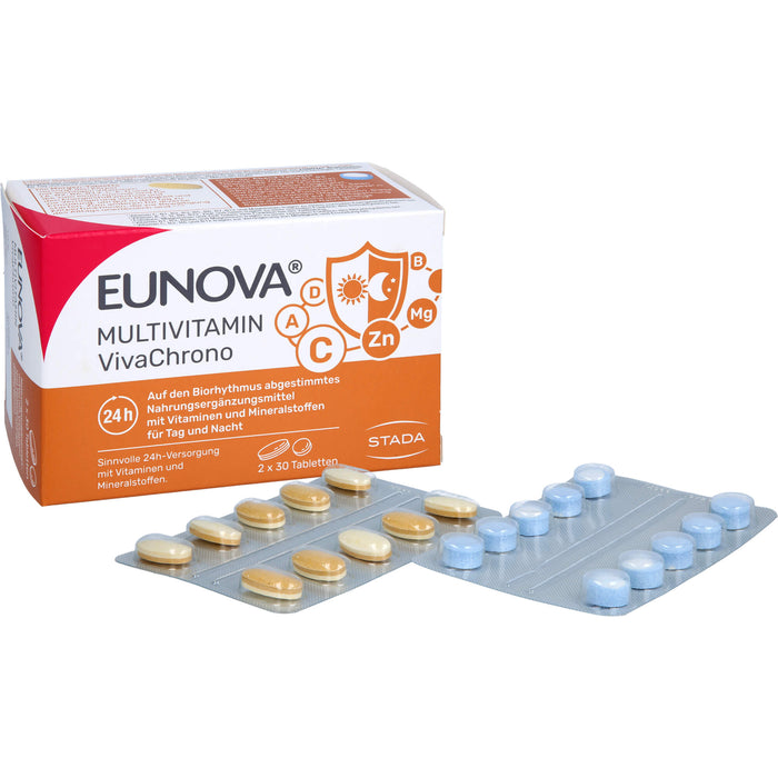 EUNOVA Multivitamin VivaChrono Tabletten für Tag und Nacht, 60 pcs. Tablets