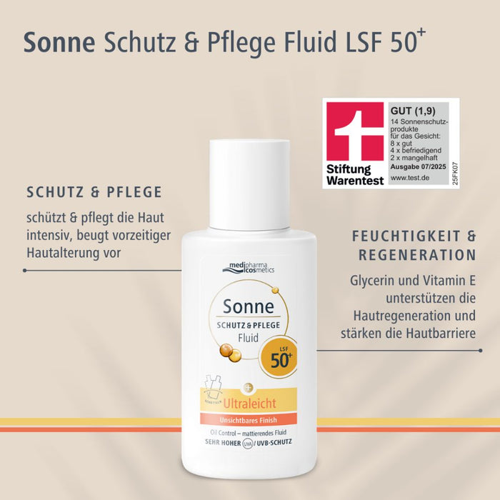 Medipharma Cosmetics Sonne Schutz & Pflege Fluid LSF 50+ ultraleicht, 50 ml Cream