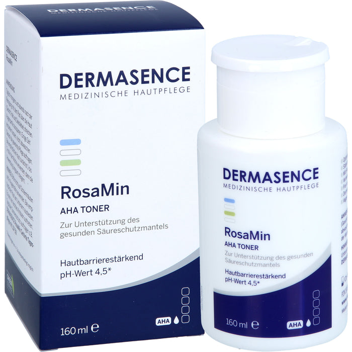 DERMASENCE RosaMin AHA Toner zur Unterstützung des gesunden Säureschutzmantels, 160 ml Solution