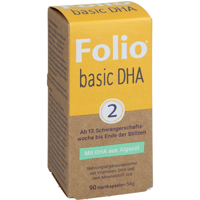 Folio 2 Basic DHA für Schwangerschaft & Stillzeit mit bioaktiver Folsäure, 90 pc Capsules