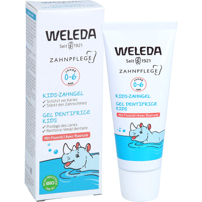 WELEDA Kids-Zahngel mit Fluorid für Kinder 0-6 Jahre schützt vor Karies und stärkt den Zahnschmelz, 50 ml Gel
