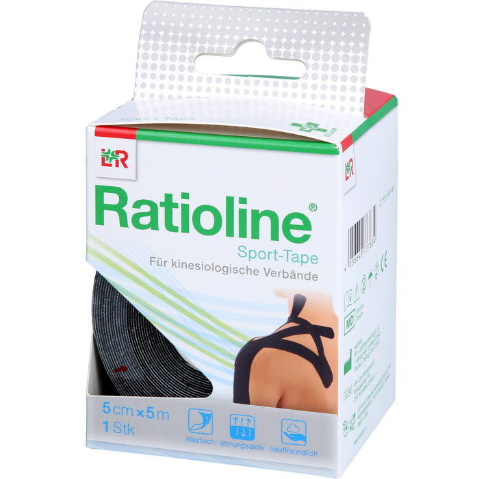 Ratioline Sport-Tape 5 cm x 5 m schwarz, 1 pc pansement