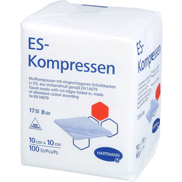 ES-Kompressen 10 x 10 cm unsteril  Mullkompressen, 100 pc Compresses