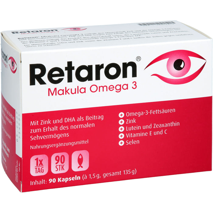 Retaron Makula Omega 3 Kapseln zum Erhalt des normalen Sehvermögens, 90 pc Capsules