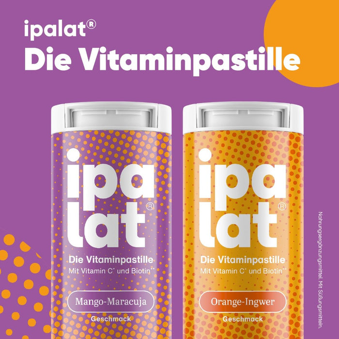 ipalat Vitaminpastillen Orange-Ingwer: Für Abwehrkräfte und Schleimhäute, 40 pc Pastilles