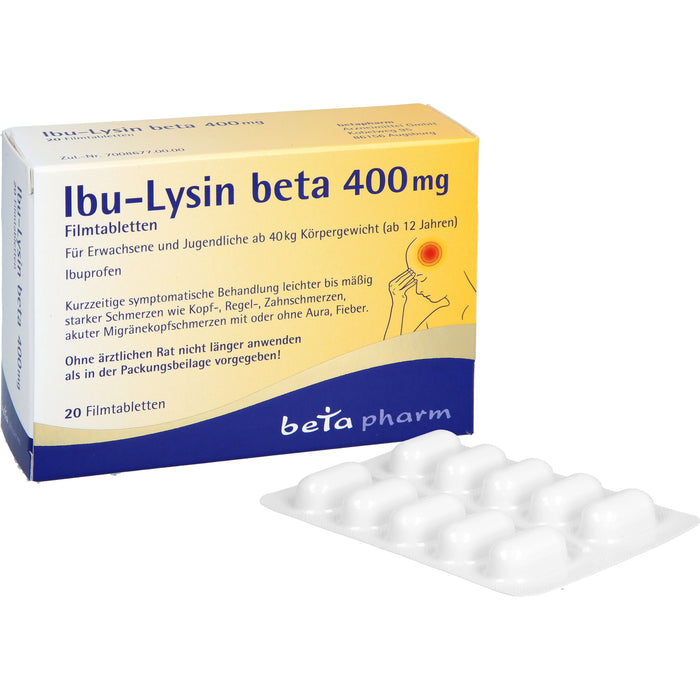 Ibu-Lysin beta 400 mg Filmtabletten, 20 St. Tabletten