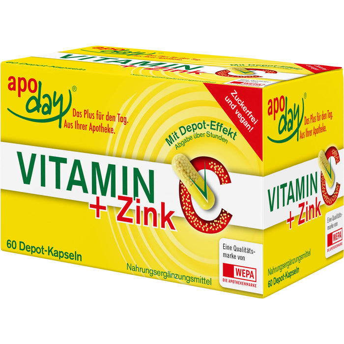Apoday Vitamin C + Zink Depot-Kapseln, 60 St. Kapseln