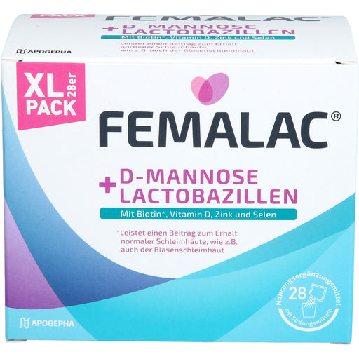FEMALAC D-Mannose + Lactobazillen Pulver zum Erhalt normaler Schleimhäute, 28 St. Beutel