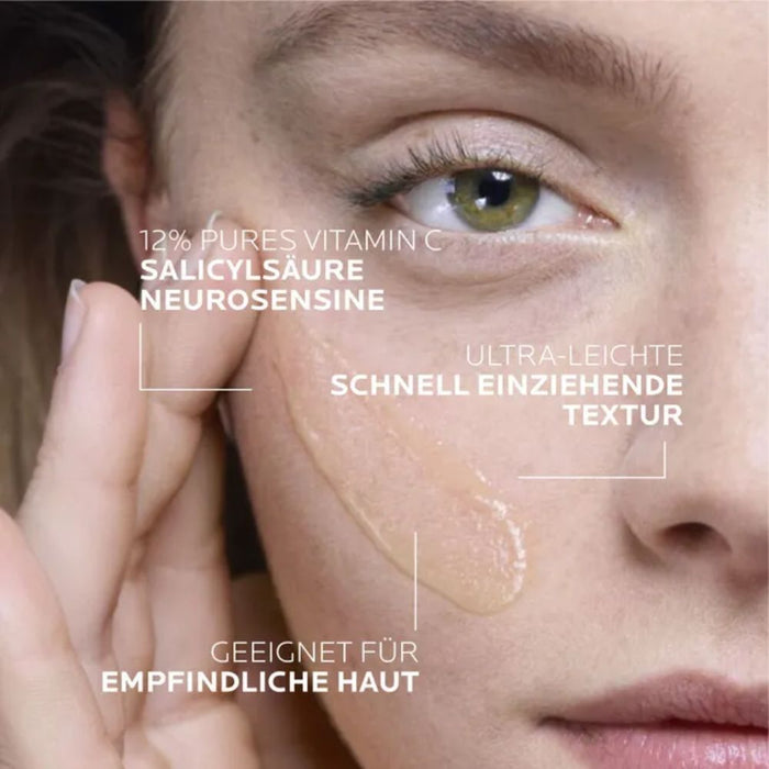 La Roche-Posay Pure Vitamin C12 Serum antioxidatives Hautbild erneuerndes  Anti-Falten Serum-Konzentrat, 30 ml Lösung