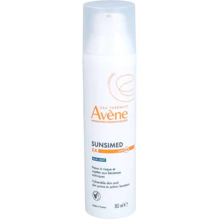 Avène Sunsimed LSF 50+ Eau Thermale KA Sonnenschutz für empfindliche, gefährdete und zu aktinischer Keratose neigende Haut, 80 ml Solution