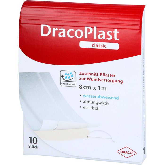 DracoPlast  Classic Pflaster 8 cm x 1 m weiß wasserabweisend und zuschneidbar, 1 St. Pflaster