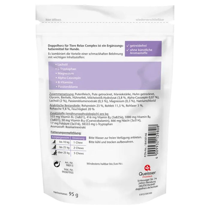 Doppelherz Relax Complex Chews für Hunde, 30 g Bonbons de gomme
