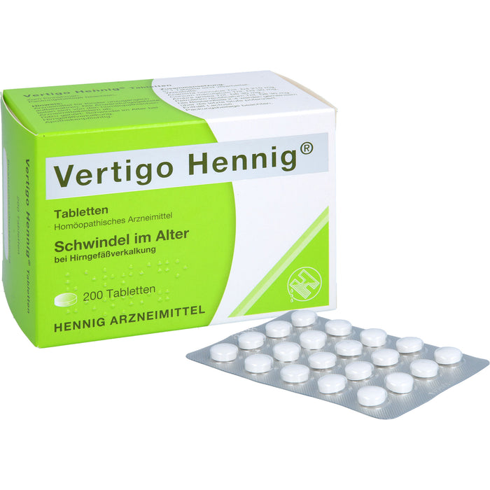 Vertigo Hennig Tabletten bei Schwindel im Alter, 200 St. Tabletten