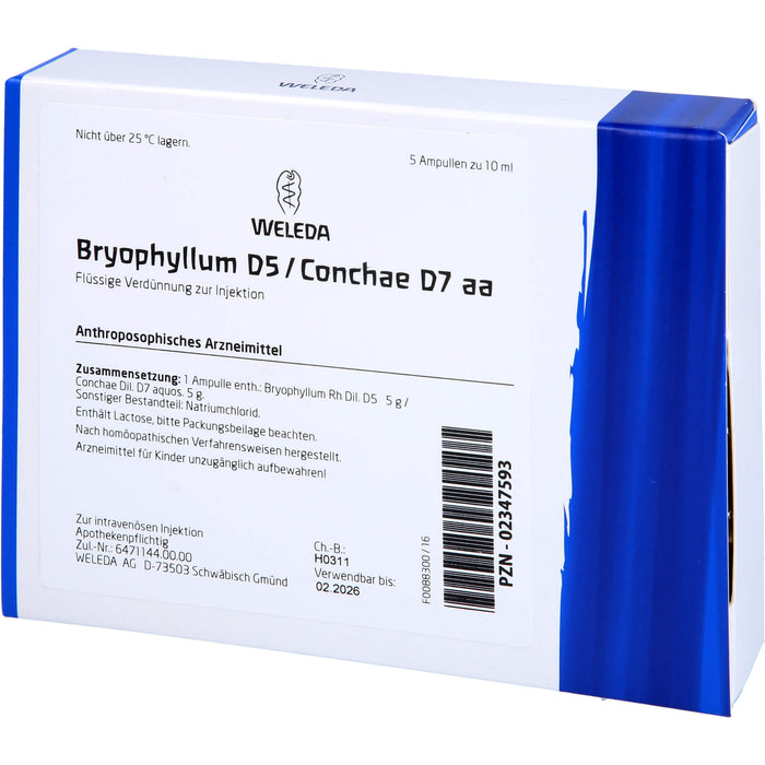 WELEDA Bryophyllum D5 / Conchae D7 aa flüssige Verdünnung, 5 pc Ampoules