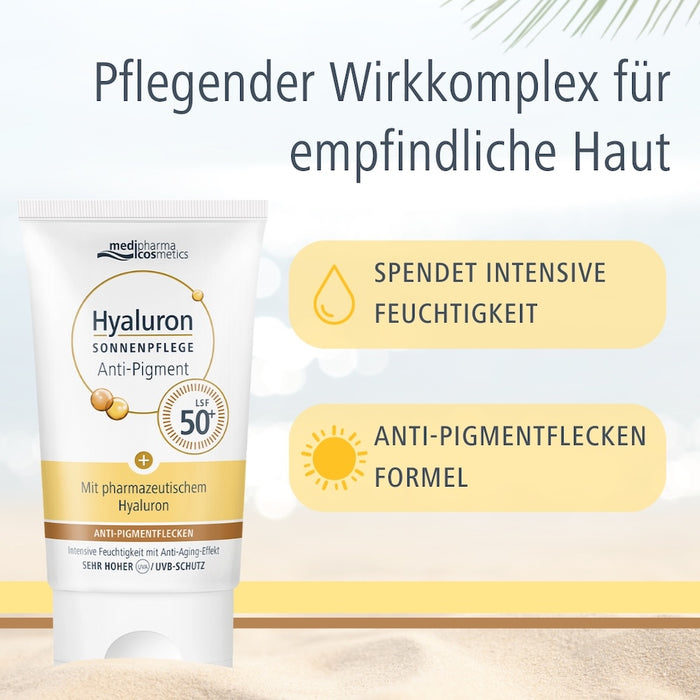 Medipharma Cosmetics Hyaluron Sonnenpflege Anti-Pigment LSF 50+, 50 ml Cream